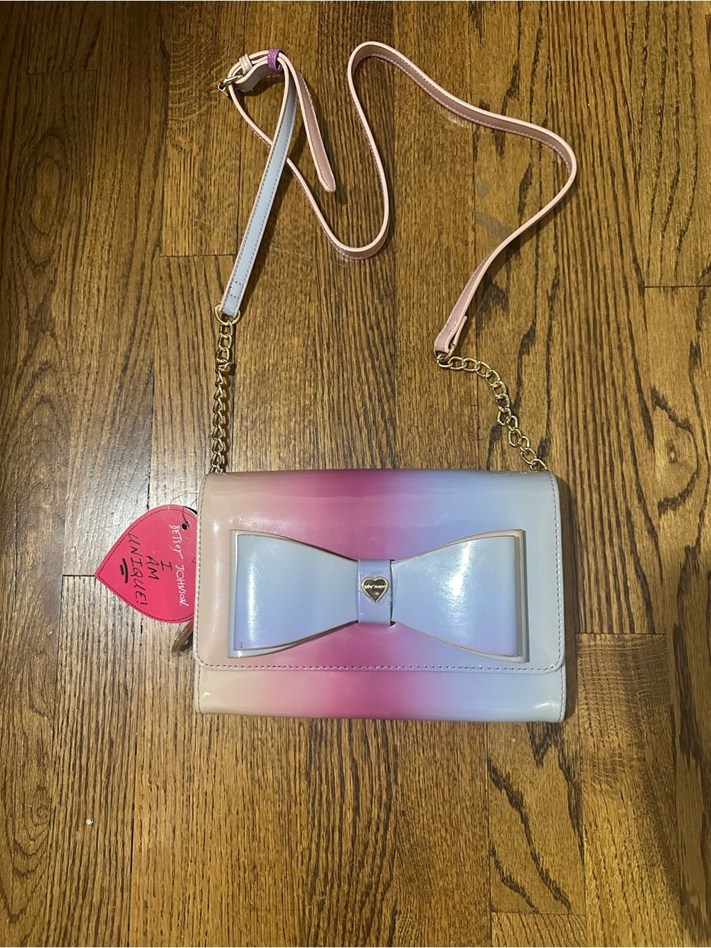 🆕 NWT Pastel Ombre Bow Crossbody Bag - Pink Blue Gradient